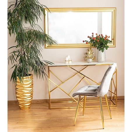 Escada C II 120 white marble&gold glamour console table Signal