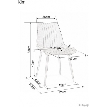 Kim grey velvet chair Signal