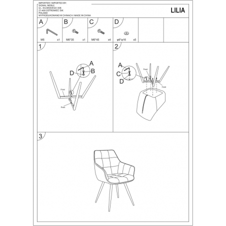 Lilia black velvet armrests chair Signal