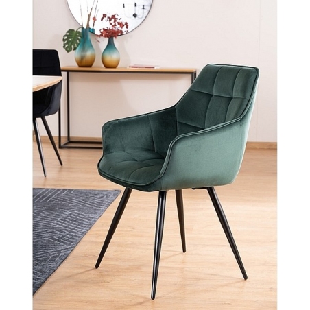 Krzesło fotelowe welurowe Lilia Velvet zielone Signal