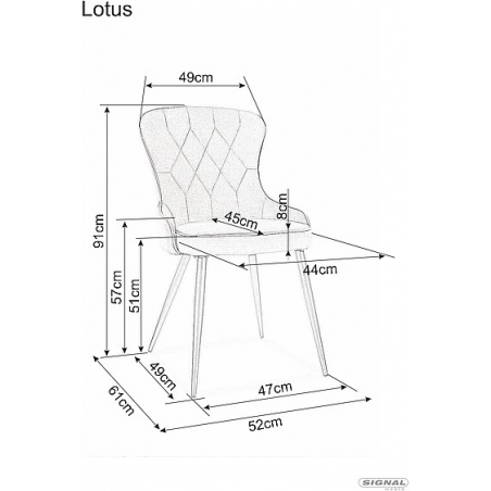 Krzesło welurowe pikowane Lotus Velvet turkusowe Signal
