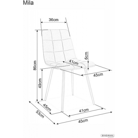 Mila Matt black quilted velvet chair Signal