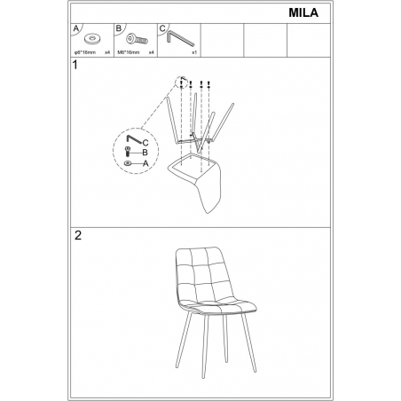 Mila black quilted velvet chair Signal