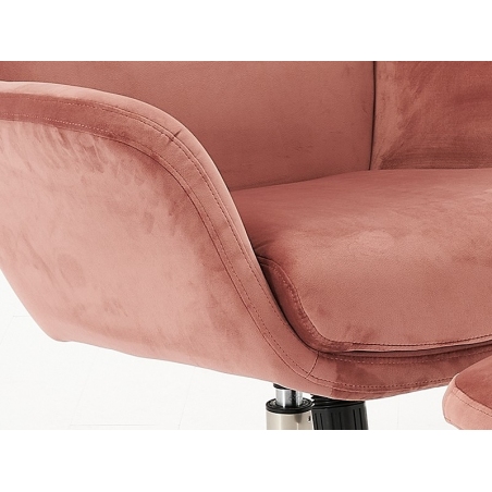 Nixon pink velvet comfy armchair with footrest Signal
