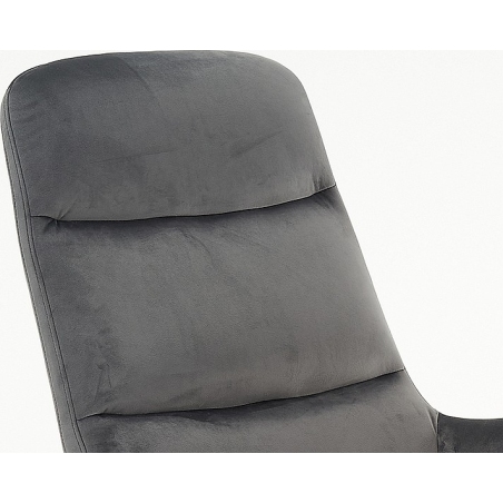 Nixon grey velvet comfy armchair with footrest Signal