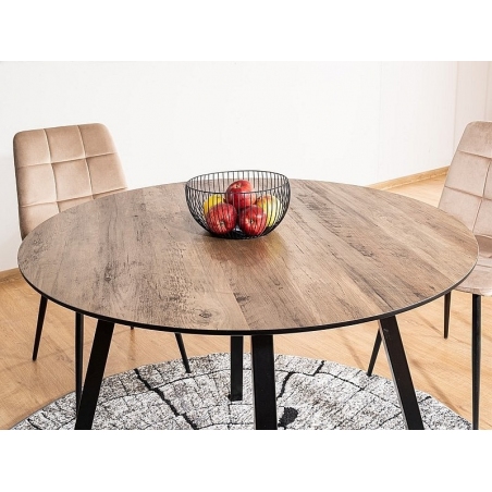 Oakland 100 walnut&black round dining table Signal