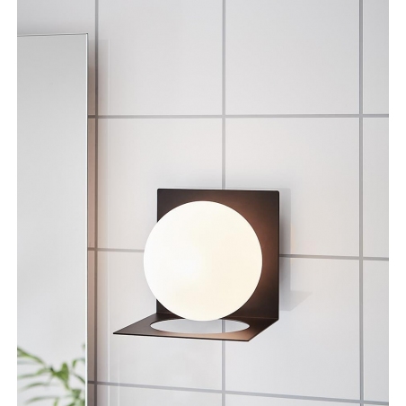 Zenit black glass bathroom wall lamp Markslojd