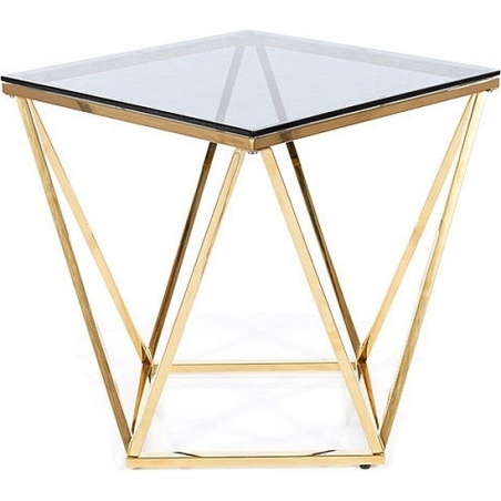 Silver B 50x50 smoke glass&gold glamour glass coffee table Signal