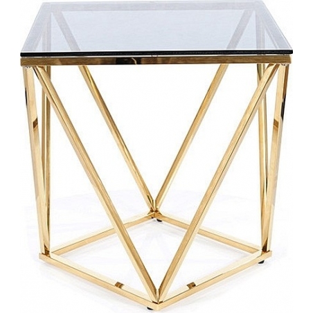 Silver B 50x50 smoke glass&gold glamour glass coffee table Signal