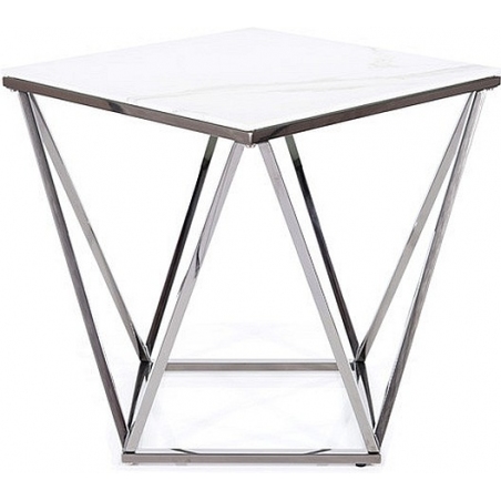 Silver II 50x50 white marble&steel modern coffee table Signal