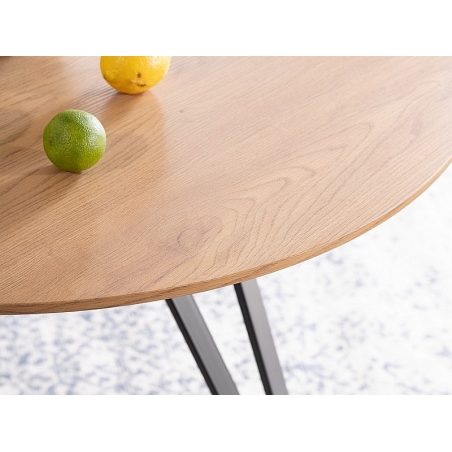 Tetis 100 oak&black round industrial dining table Signal