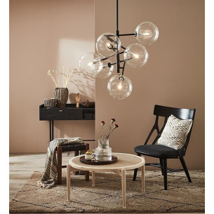 Andrew transparent glass balls semi flush ceiling light