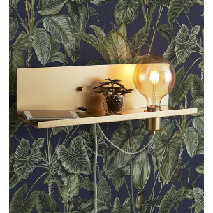 Multi brass wall lamp with shelf Markslojd