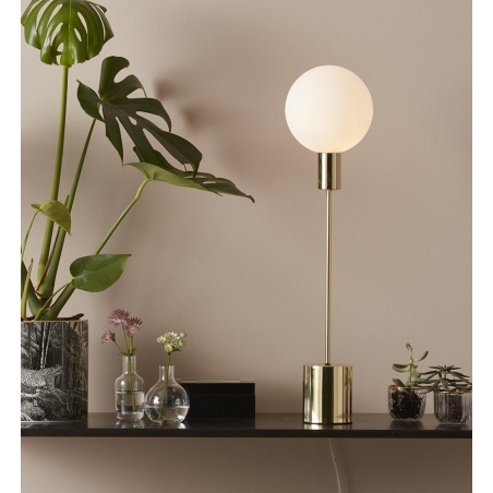 Uno gold&amp;white glass table lamp Markslojd