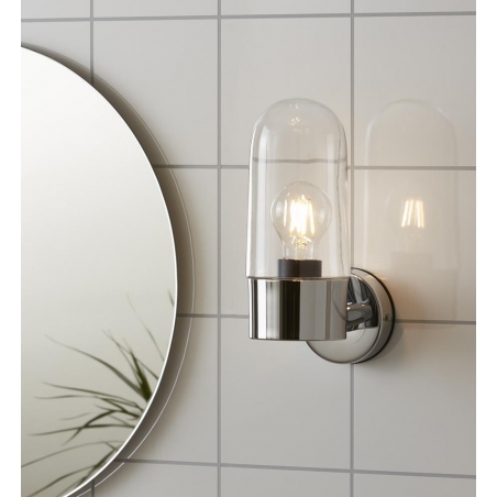 Zen chrome&transparent glass bathroom wall lamp Markslojd