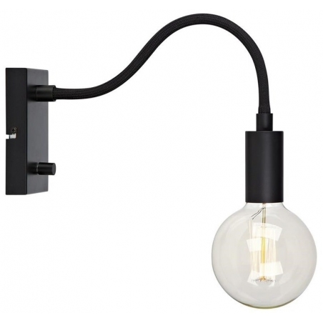 Raw black industrial wall lamp with switch Markslojd