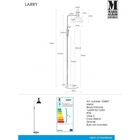 Larry white modern floor lamp Markslojd