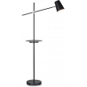 Linear black floor lamp with table and adjustable arm Markslojd