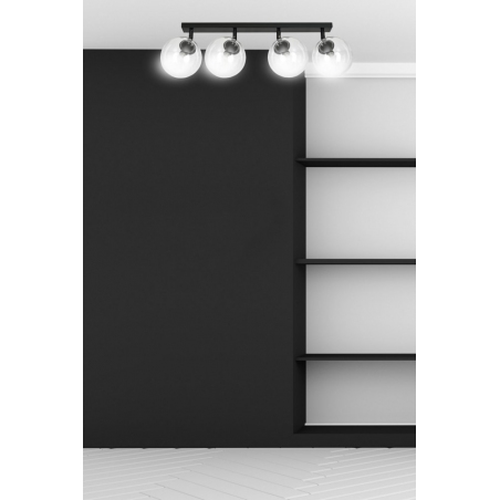 Tofi IV black&clear adjustable glass balls ceiling lamp Emibig