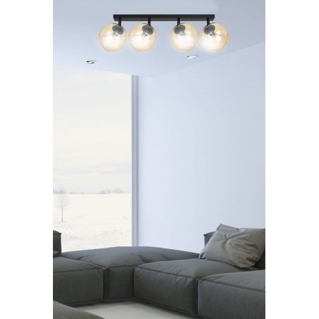 Tofi IV black&honey adjustable glass balls ceiling lamp Emibig