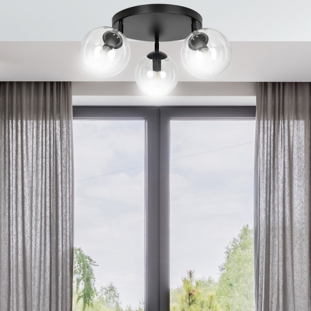 Tofi IIIA premium black&clear adjustable glass balls ceiling lamp Emibig