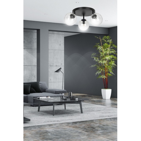 Tofi IIIA premium black&clear adjustable glass balls ceiling lamp Emibig
