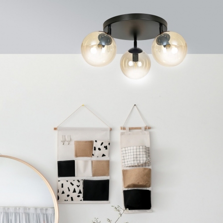 Tofi IIIA premium black&honey adjustable glass balls ceiling lamp Emibig