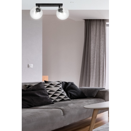 Tofi II black&clear adjustable glass balls ceiling lamp Emibig