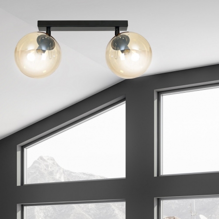 Tofi II black&honey adjustable glass balls ceiling lamp Emibig