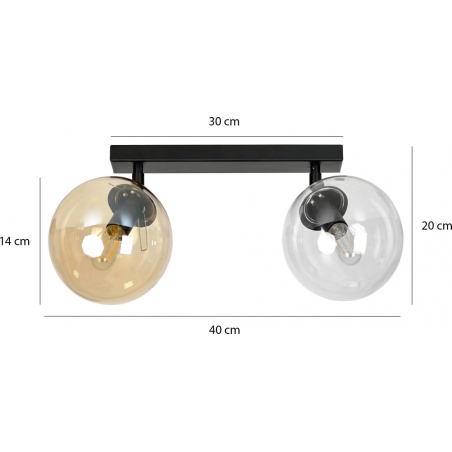 Tofi II miodowo&clear adjustable glass balls ceiling lamp Emibig