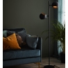 Lampy retro. Lampa podłogowa 2 punktowa Edgar Czarna Markslojd do czytania