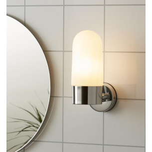 Zen chrome&white glass bathroom wall lamp Markslojd