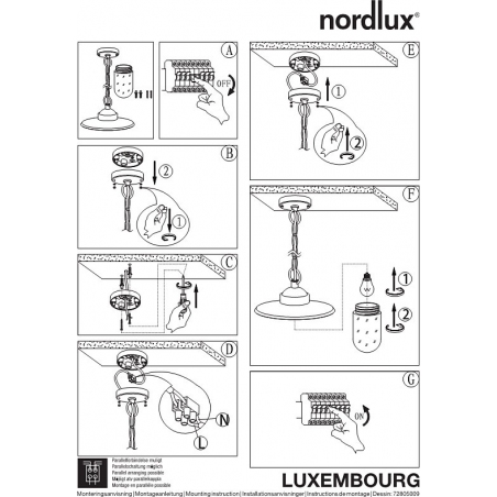 Stylowa Lampa industrialna Luxembourg 27 Rdzawa powłoka Nordlux do salonu i sypialni.