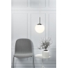 Stylowa Lampa wisząca szklana kula Cafe 15 Biała Nordlux nad wyspę do kuchni.
