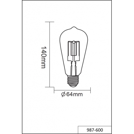 Edison E27 LED 6W transparent bulb Trio