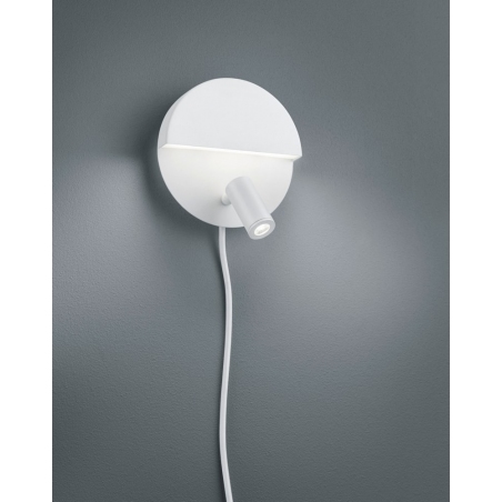 Mario LED white wall lamp with switch Trio