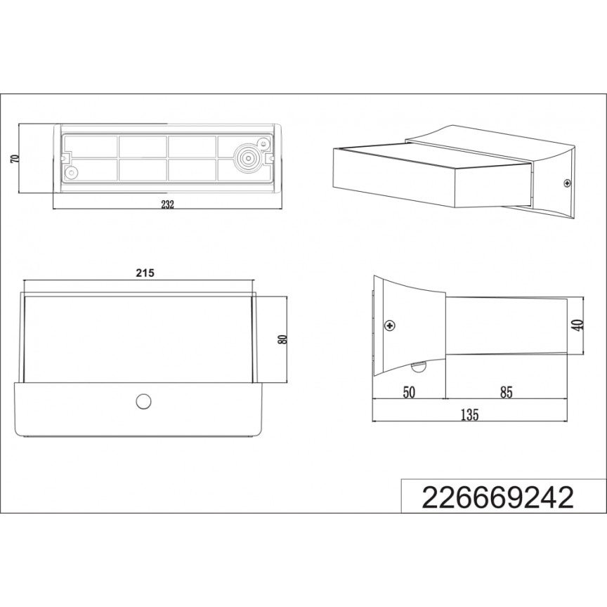 Kinkiet zewnętrzny z czujnikiem ruchu Cuando Sensor Led Antracytowy Trio