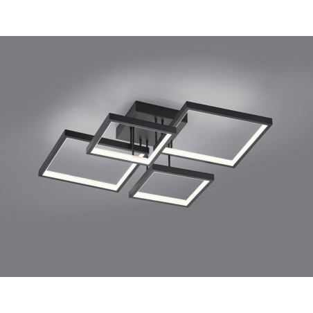 Sorrento IV Led black modern semi flush ceiling light Trio