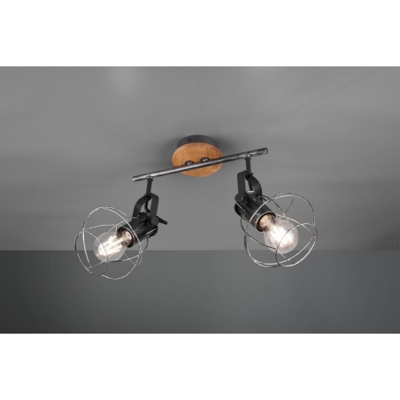 Madras II old silver&wood double ceiling spotlight Trio