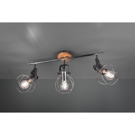Madras III old silver&wood ceiling spotlight with 3 lights Trio