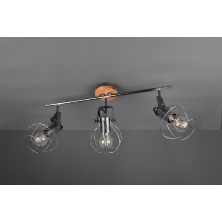 Madras III old silver&wood ceiling spotlight with 3 lights Trio