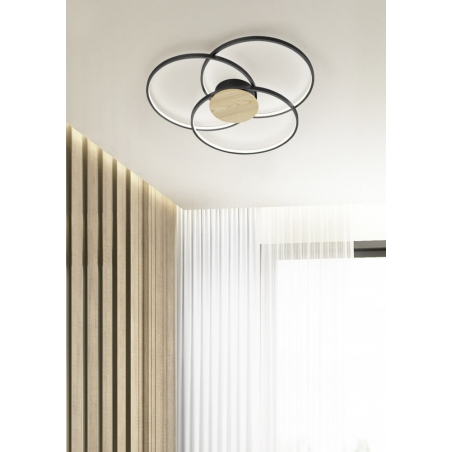 Sedona 80 Led black matt modern ceiling lamp Trio