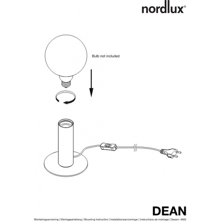 Dean black industrial table lamp Nordlux