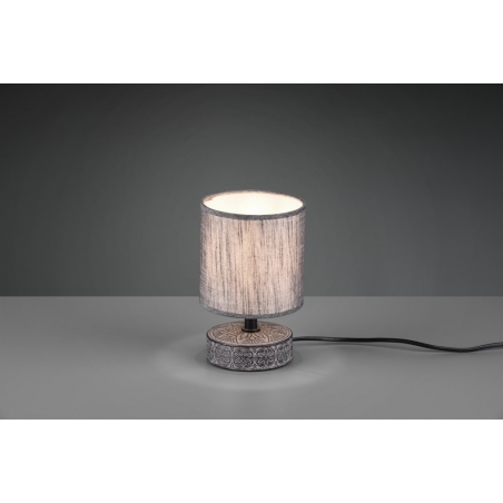 Marie grey oriental table lamp with shade Trio
