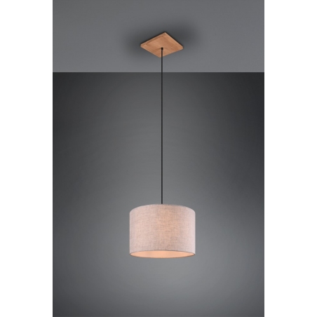 Lampa wisząca skandynawska z abażurem Elmau 35 szaro-drewniana Trio