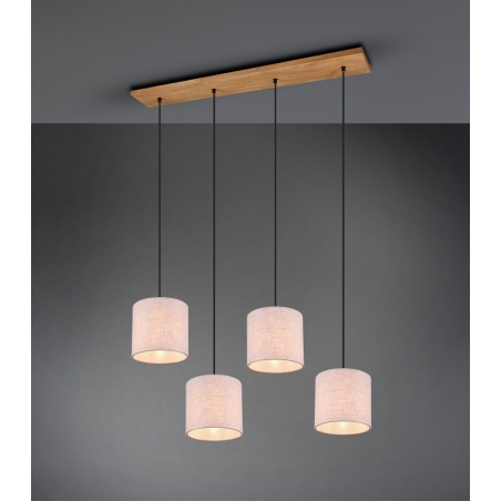 Elmau grey&wood scandinavian pendant lamp with 4 lights Trio