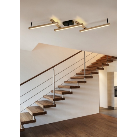 Bellari LED wooden semi flush ceiling light Trio