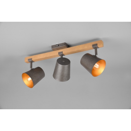 Bell III nickel antique&wood industrial spot ceiling lamp Trio