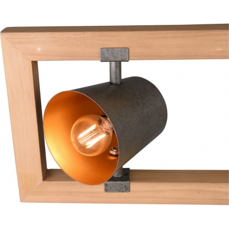 Lampa wisząca industrialna Bell 100 nikiel antyczny/drewno Trio