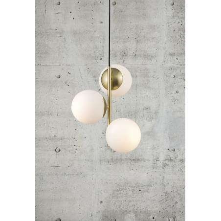 Lilly brass&amp;white glass balls pendant lamp Nordlux